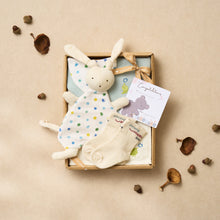 Load image into Gallery viewer, 里仁長耳兔用品禮盒 藍 Leezen Organic Cotton Baby Gift Box-Rabbit Blue
