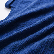 Load image into Gallery viewer, 里仁女有機棉微皺開領連袖衫-海藍 (M) Leezen Women's Organic Cotton open neck shirt-Navy Blue