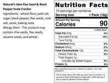 Load image into Gallery viewer, 自然主義亞麻仁生機蘇打餅 Natural's Idea Flax Seed & Black Pepper Soda Cracker