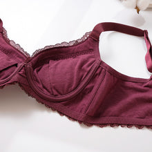 Load image into Gallery viewer, 里仁花漾蕾絲鋼圈內衣(輕柔)華麗紫 Leezen Organic Wire Lace Bra-Purple