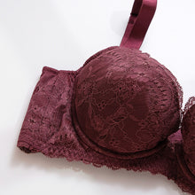 Load image into Gallery viewer, 里仁花漾蕾絲鋼圈內衣(輕柔)華麗紫 Leezen Organic Wire Lace Bra-Purple