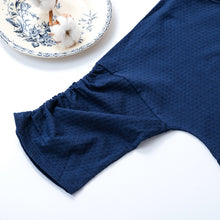 Load image into Gallery viewer, 里仁女有機棉點點愜意七分衫-深藍 Leezen Women's Organic Cotton Three-Quarter-Sleeve Top-Dark Blue