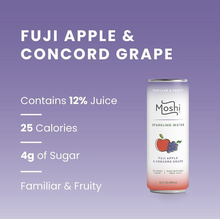 Load image into Gallery viewer, Moshi Sparkling Water Fuji Apple & Concord Grape