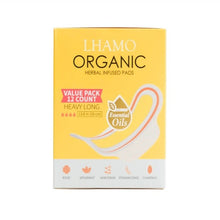 Load image into Gallery viewer, Lhamo Organic Herbal Infused Pads - Heavy Long (12 Count)