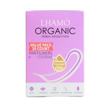 Load image into Gallery viewer, Lhamo Organic Herbal Infused Pads - Pantiliners (30 Count)
