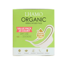 Load image into Gallery viewer, Lhamo Organic Herbal Infused Pads - Day Use (20 Count)