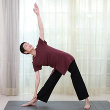 Load image into Gallery viewer, 里仁女有機棉垂墜開衩長上衣-紫 Leezen Women's Organic Cotton Top- Purple