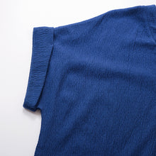 Load image into Gallery viewer, 里仁女有機棉微皺開領連袖衫-海藍 (M) Leezen Women's Organic Cotton open neck shirt-Navy Blue