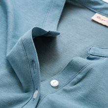 Load image into Gallery viewer, 里仁女亨利領短上衣(灰藍) Leezen Organic Cotton Shirt- Grey Blue