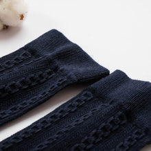 Load image into Gallery viewer, 里仁立體麻花中筒襪-藍 Leezen Organic Cotton Calf Socks-Blue