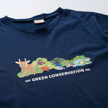 Load image into Gallery viewer, 里仁涼感T (綠保家族/深藍) Leezen Organic Cotton Cooling T-shirt-Green Conservation Dark Blue