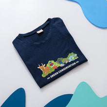 Load image into Gallery viewer, 里仁涼感T (綠保家族/深藍) Leezen Organic Cotton Cooling T-shirt-Green Conservation Dark Blue