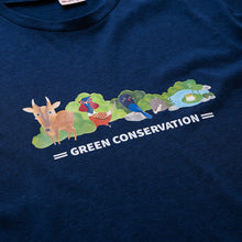 Load image into Gallery viewer, 里仁涼感T (綠保家族/深藍) Leezen Organic Cotton Cooling T-shirt-Green Conservation Dark Blue