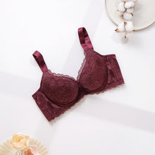 Load image into Gallery viewer, 里仁花漾蕾絲鋼圈內衣(輕柔)華麗紫 Leezen Organic Wire Lace Bra-Purple