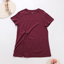 Load image into Gallery viewer, 里仁女有機棉垂墜開衩長上衣-紫 Leezen Women's Organic Cotton Top- Purple