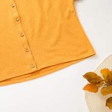 Load image into Gallery viewer, 里仁女有機棉點點文藝V領衫-暖陽 Leezen Women's Organic Cotton V neck Top-Orange