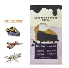 Load image into Gallery viewer, Grounds &amp; Hounds Coffee Co.  Seasonal Flavor Blueberry Crumble (Whole Bean)
