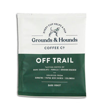 Load image into Gallery viewer, Grounds &amp; Hounds Coffee Co. Organic Off Trail Single Serve Steeping Coffee
