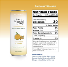 Load image into Gallery viewer, Moshi Sparkling Water Asian Pear &amp; Ginger
