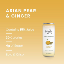 Load image into Gallery viewer, Moshi Sparkling Water Asian Pear &amp; Ginger
