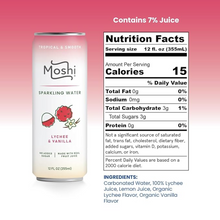 Load image into Gallery viewer, Moshi Sparkling Water Lychee &amp; Vanilla
