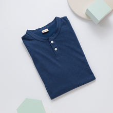 Load image into Gallery viewer, 里仁男亨利領短上衣(深藍) Leezen Men&#39;s Organic Cotton Male Shirt- Navy
