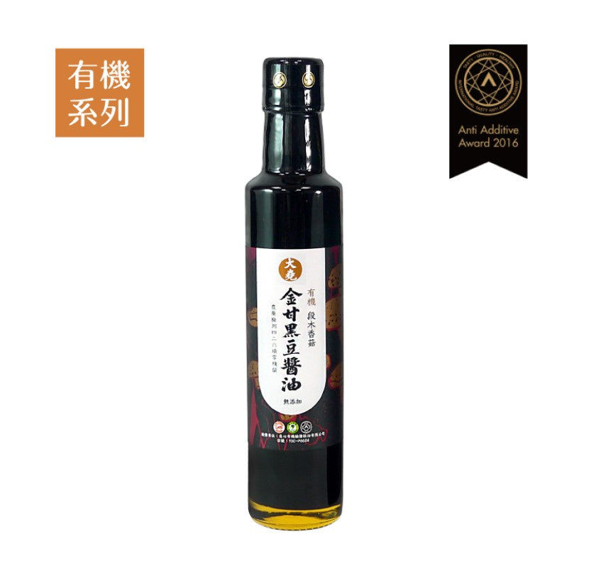 喜樂之泉金甘椴木香菇有機黑豆醬油 265ml  Joy Spring Premium Organic Black Bean Soy Sauce