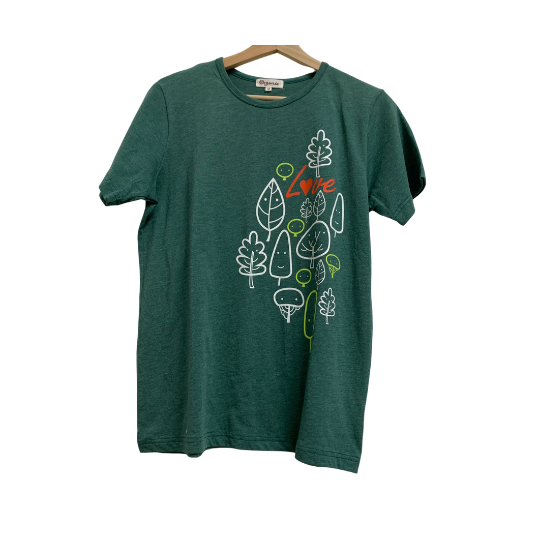 里仁有機棉種樹T恤-愛心樹 Leezen Organic T-shirt-Tree Planting-Green