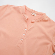 Load image into Gallery viewer, 里仁女亨利領短上衣(粉橘) Leezen Organic Cotton Shirt- Pink Orange
