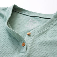 Load image into Gallery viewer, 里仁女有機棉點點開領連袖衫-暖綠 Leezen Women&#39;s Organic Cotton open neck Top-Warm Green
