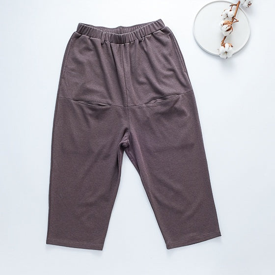 里仁女有機棉羅馬燈籠褲-深灰 Leezen Organic Cotton Capri Pants-Dark Gray